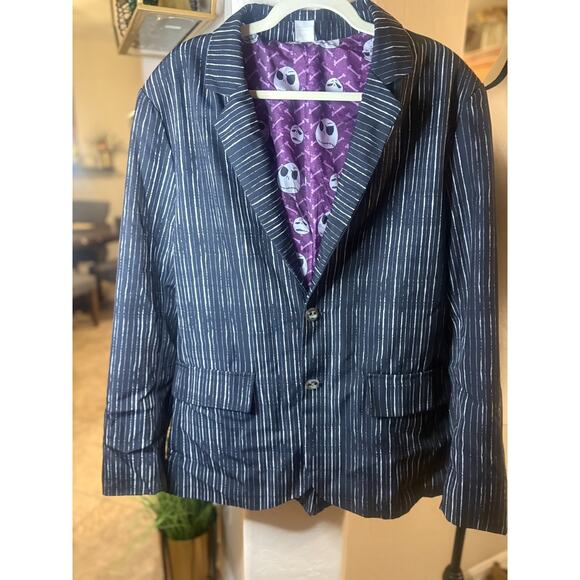 Jack Skellington Nightmare Before Christmas Blazer Black Striped Size Large - Picture 1 of 4